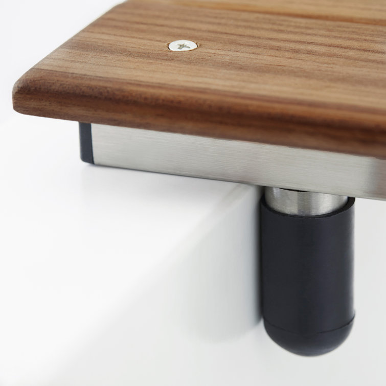 Adjustable Teak Wood Spa Tub Seat with Stainless Steel Frame