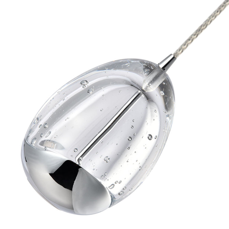 Artisan Deco Black Glass LED Pendant Light, 80" Energy Star
