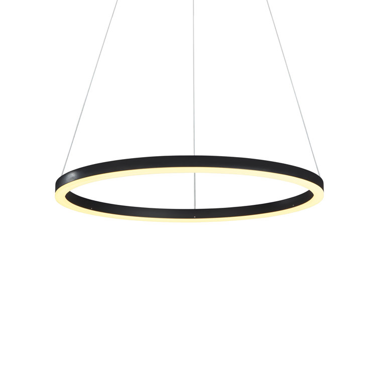 Tania 24" Black Aluminum LED Ring Chandelier