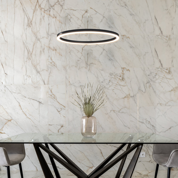 Tania 24" Black Aluminum LED Ring Chandelier