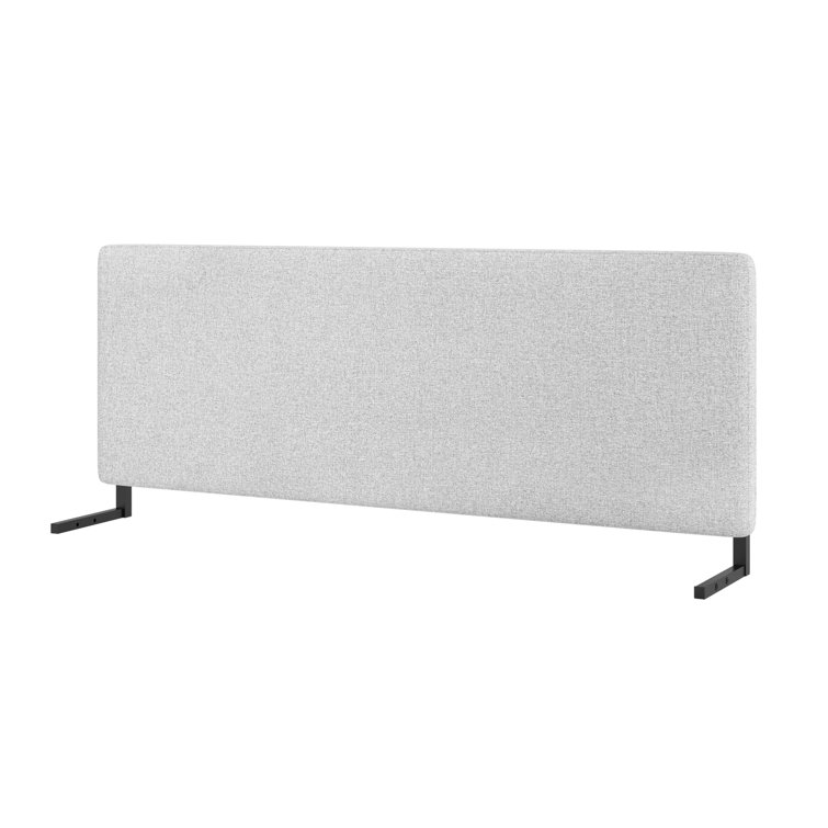 Light Gray Upholstered Queen Metal Headboard