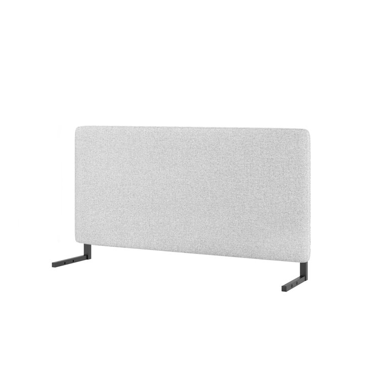 Light Gray Upholstered Queen Metal Headboard
