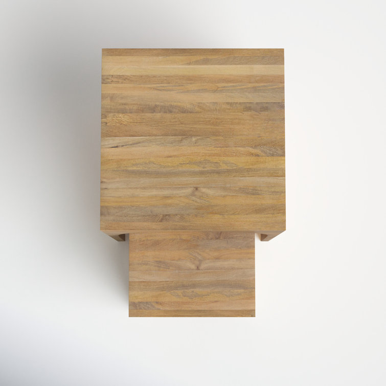 Natural Mango Wood Nesting Tables Set of Two