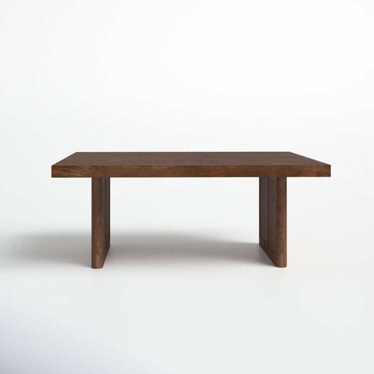 Medium Brown Mango Wood and Cane Coffee Table
