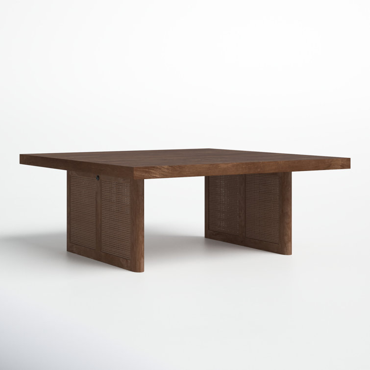 Medium Brown Mango Wood and Cane Coffee Table