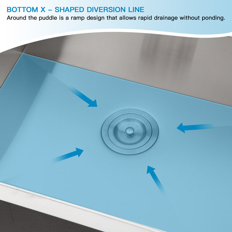 30'' Stainless Steel Single Bowl Workstation Kitchen Sink