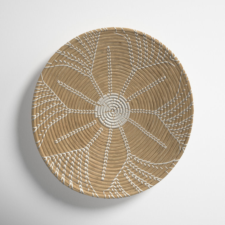 Eartha Light Brown and White Seagrass Wall Decor