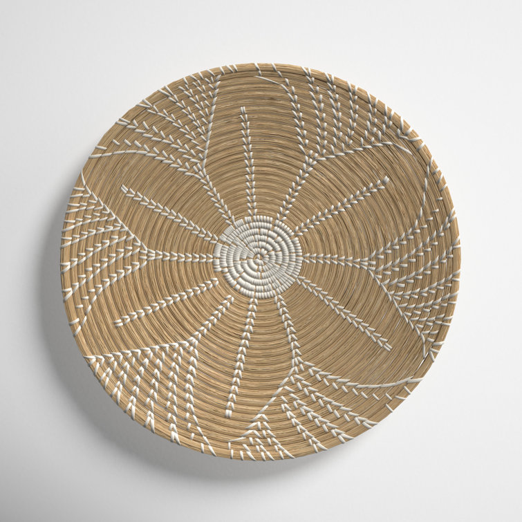 Eartha Light Brown and White Seagrass Wall Decor