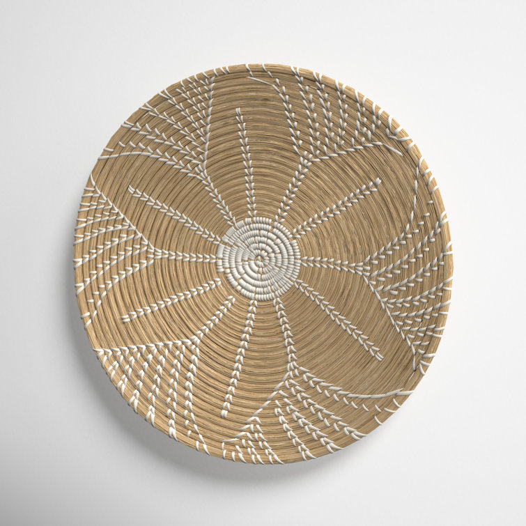 Eartha Light Brown and White Seagrass Wall Decor