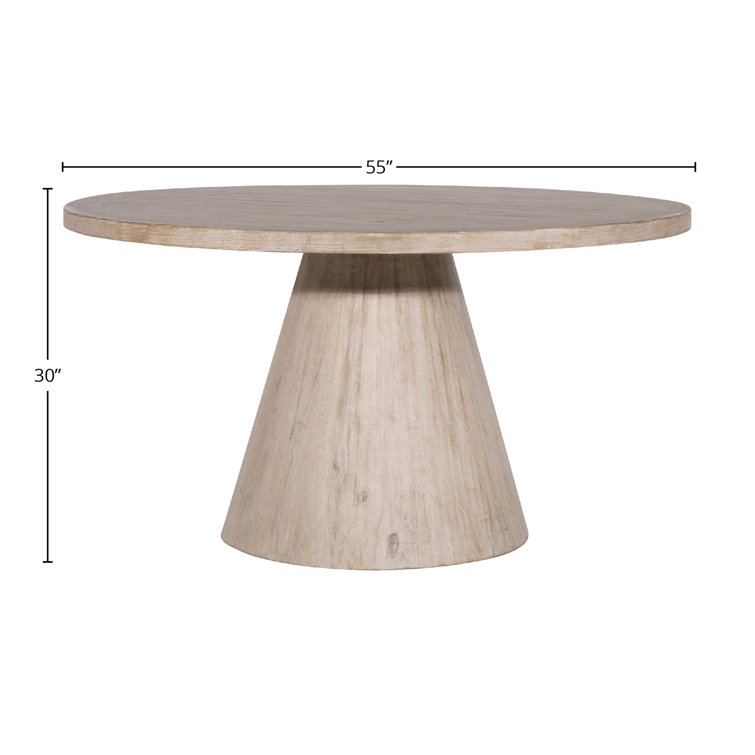 Round Reclaimed Pine Wood Contemporary Dining Table