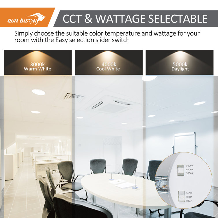 11.5" White Aluminum LED Recessed Lighting Kit, Set of 10