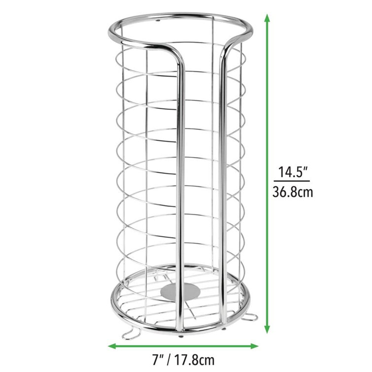 Chrome Steel Freestanding Circular Toilet Paper Holder