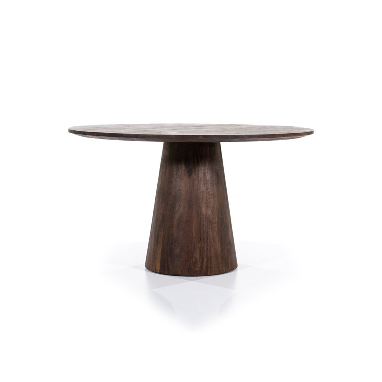 Aron Round Dark Brown Mango Wood Dining Table