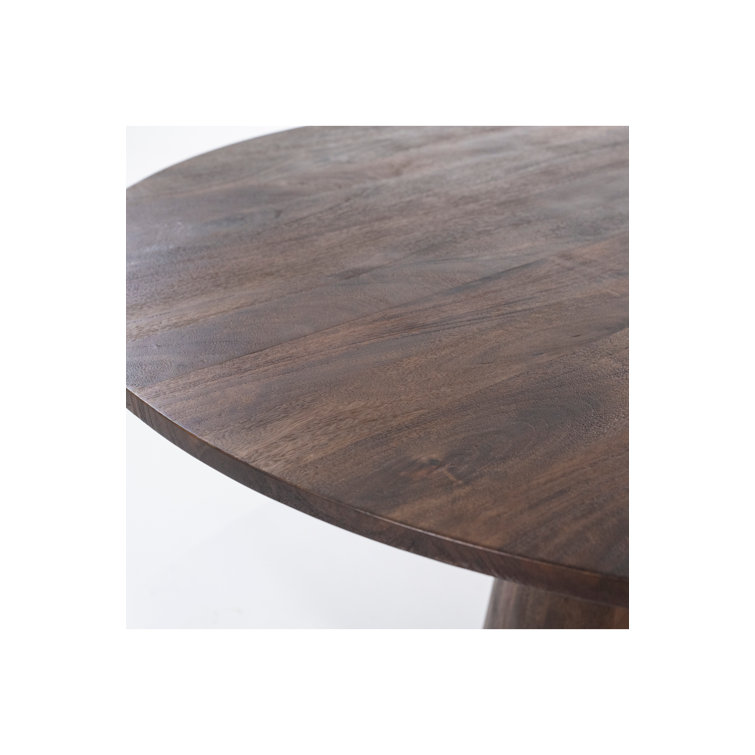 Aron Round Dark Brown Mango Wood Dining Table