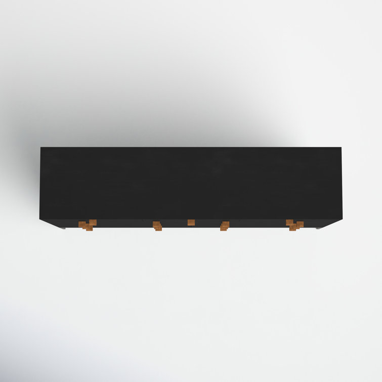 Mid-Century Modern Black Wash Poplar Double Dresser with Dovetail Drawers