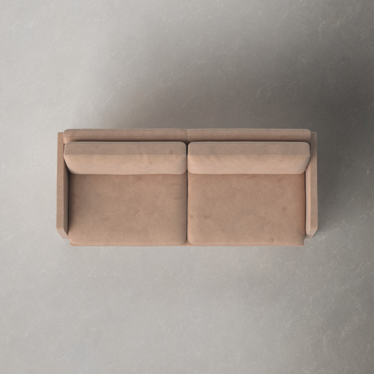 Viviana Ashwood Beige Top Grain Leather 84'' Sofa
