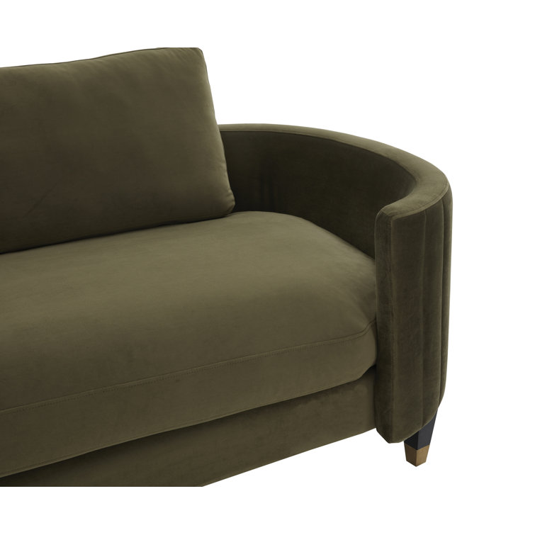 Giotto Dark Olive Green Velvet Split Back Sofa