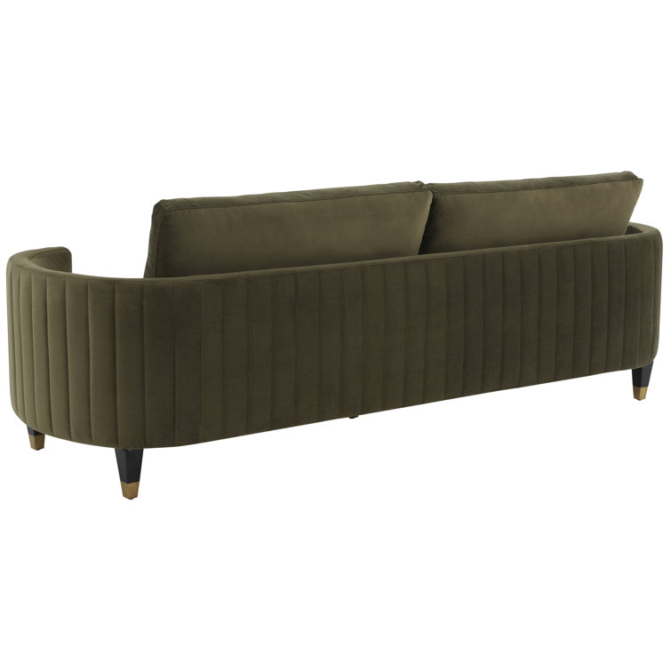 Giotto Dark Olive Green Velvet Split Back Sofa