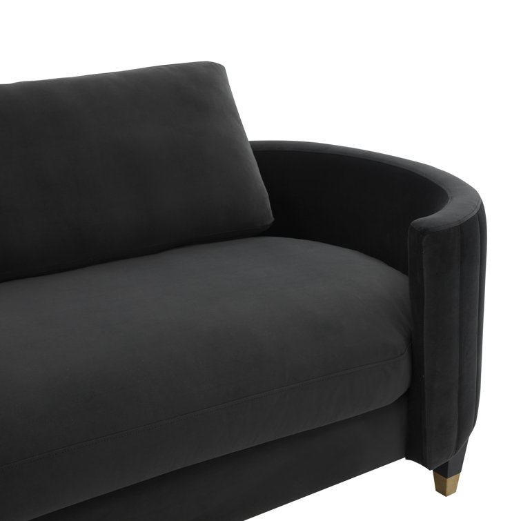 Winford Giotto Mouse Velvet 92'' Sofa with Brass Accents