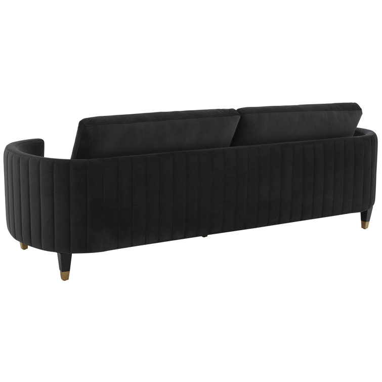 Winford Giotto Mouse Velvet 92'' Sofa with Brass Accents