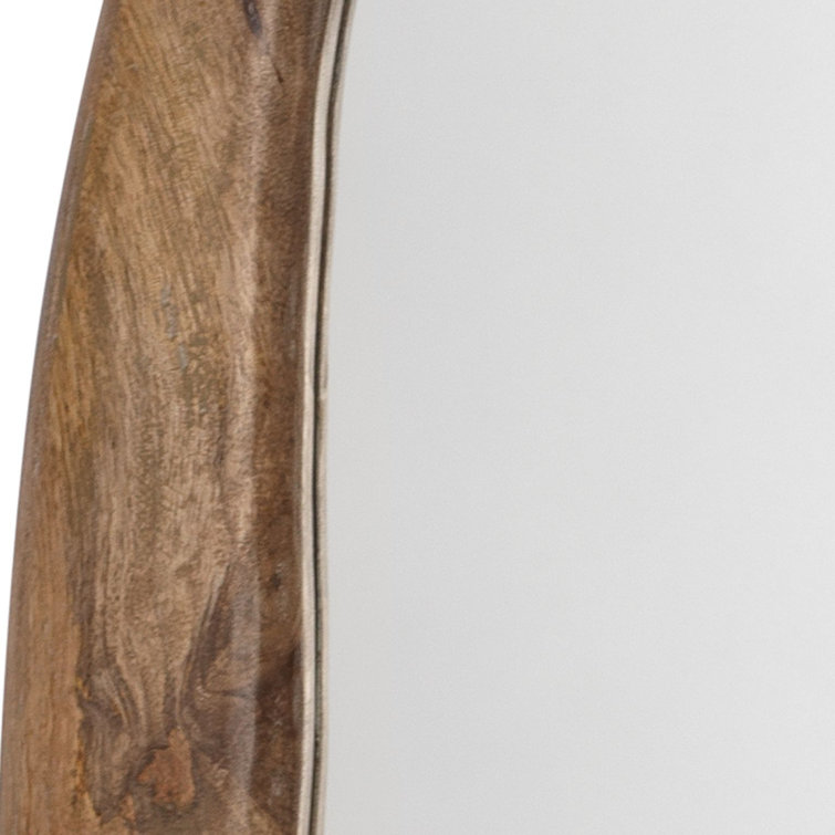 Alora Asymmetrical Natural Mango Wood Oval Mirror