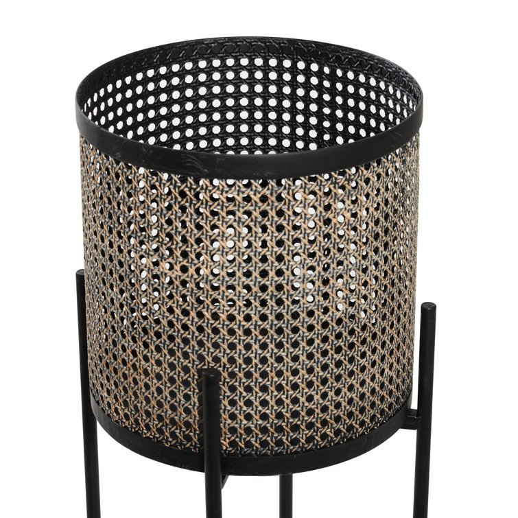 Gold and Black Metal Planter Set with Removable Stands