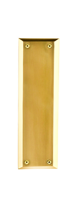 Polished Brass Contemporary Door Push Plate with Mounting Hardware