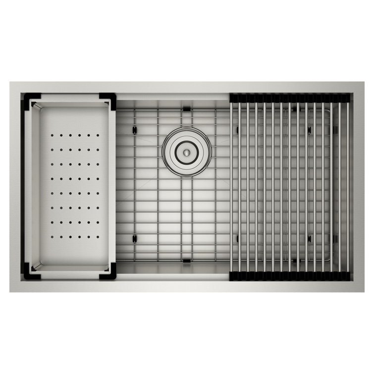 Luxe Chef 32" Stainless Steel Undermount Single Bowl Workstation Sink