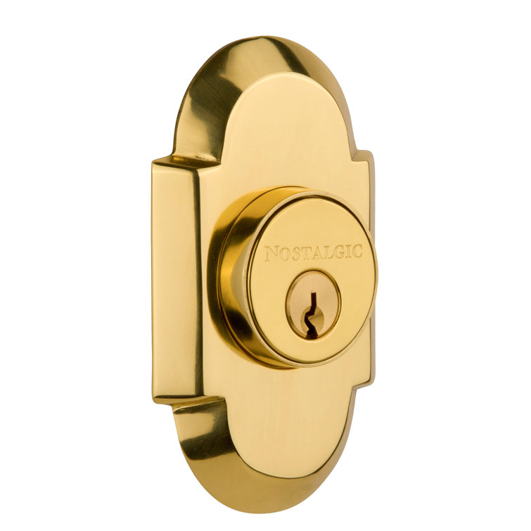 Polished Brass Universal Handing Single Cylinder Deadbolt