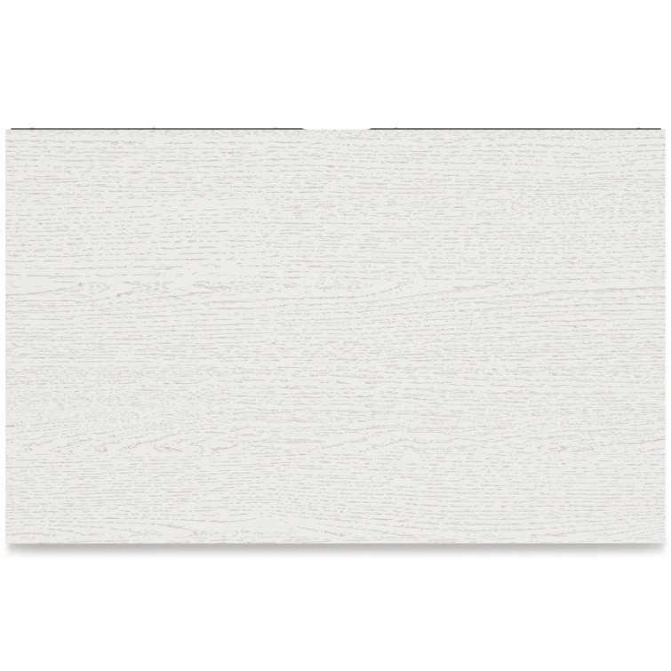 Aprilyn White 5-Drawer Chest with Faux Leather Handles