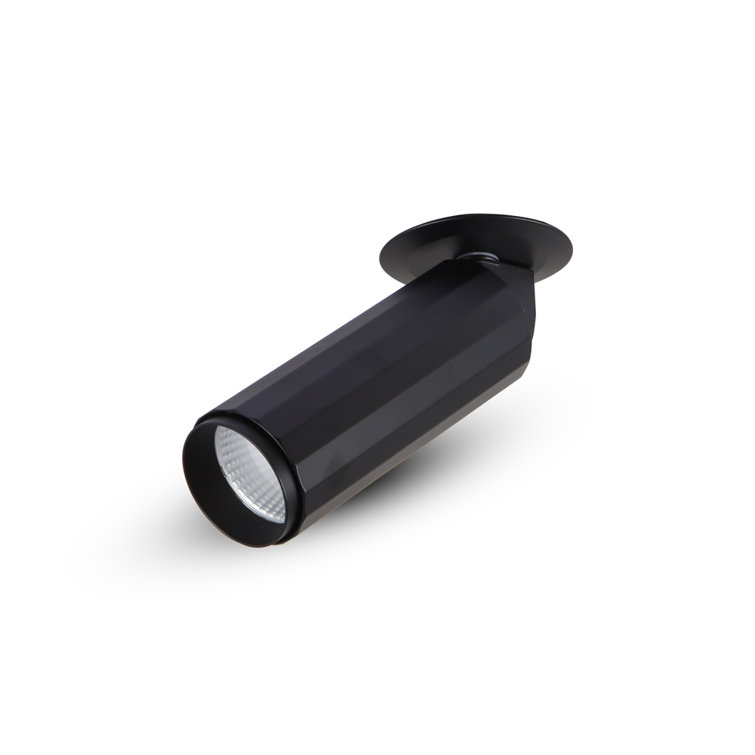Orbit Series Black Aluminum LED Adjustable Flush Spotlight