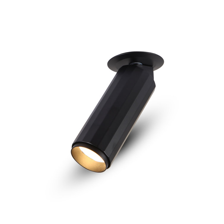 Orbit Series Black Aluminum LED Adjustable Flush Spotlight