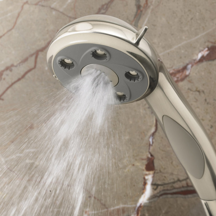 Medium Round Chrome Handheld Shower Head with Pulse Rain Spray