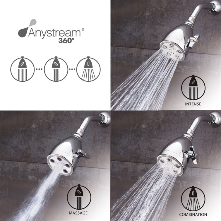 Polished Chrome Multi-Function Wall Mounted Shower Head