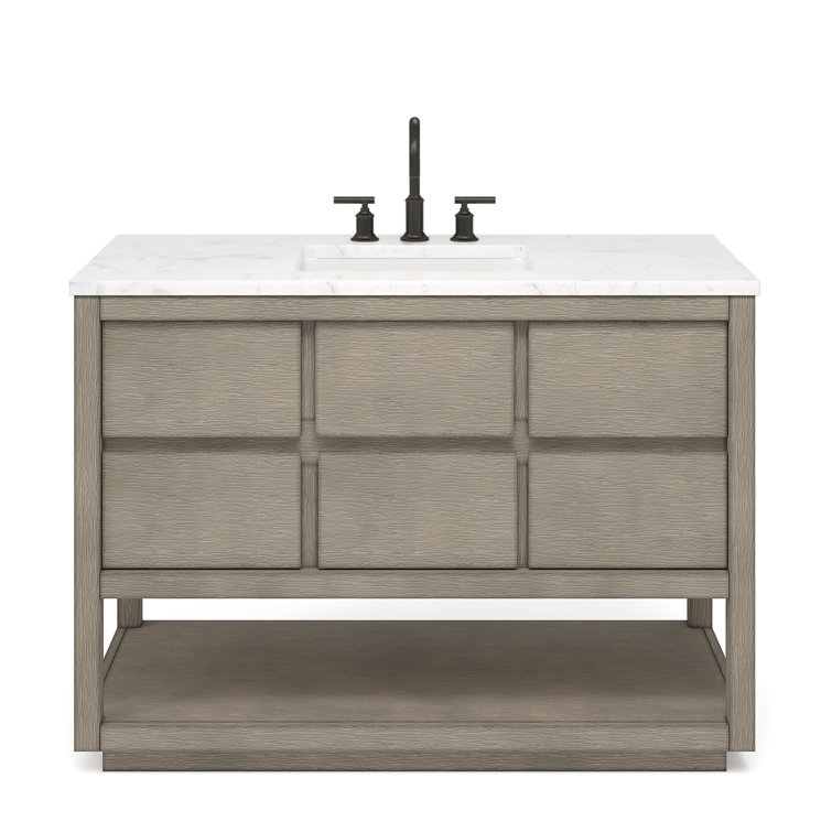 Oakman 48" Mango Wood Single Sink Vanity with Carrara Marble Top