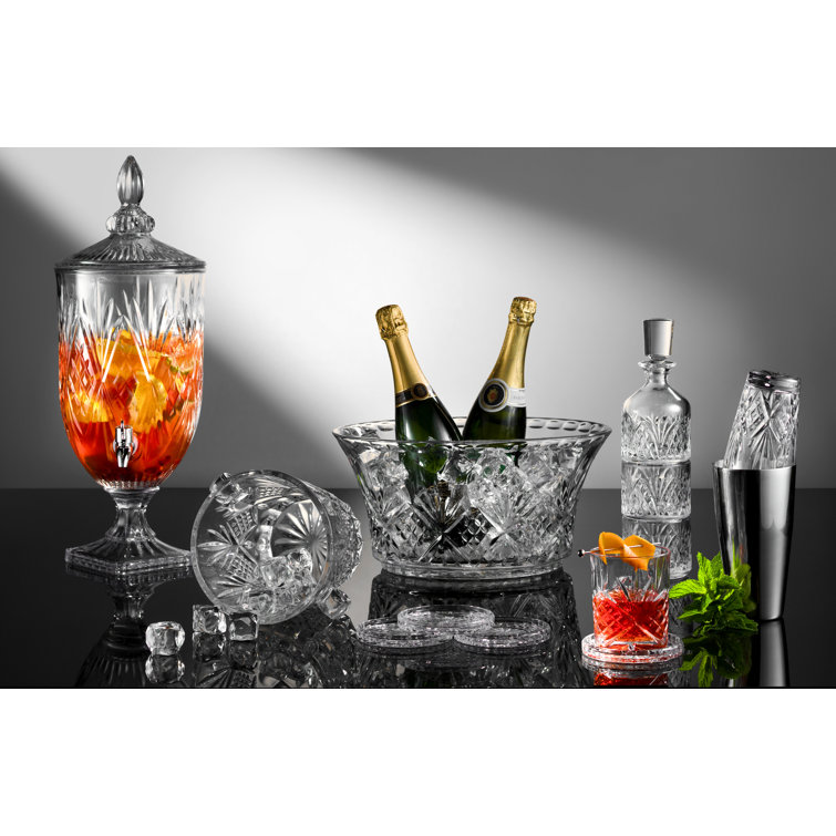 Elegant 1 Gallon Crystal Beverage Dispenser with Lid