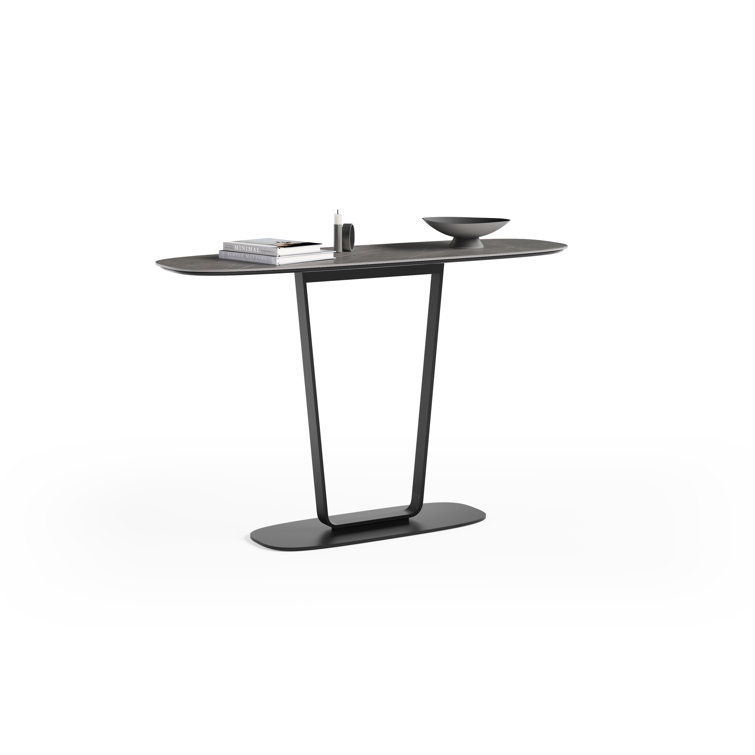 Alto Grey Porcelain Top Console Table with Steel Frame