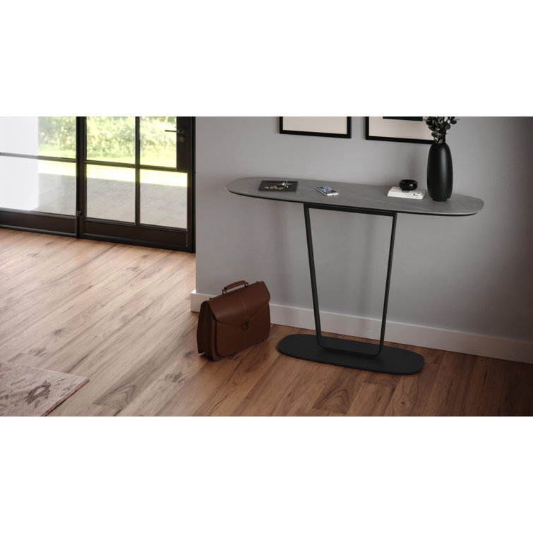 Alto Grey Porcelain Top Console Table with Steel Frame