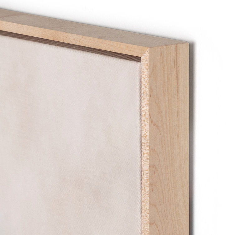 Distant Forest Landscape Print on Canvas with Maple Frame