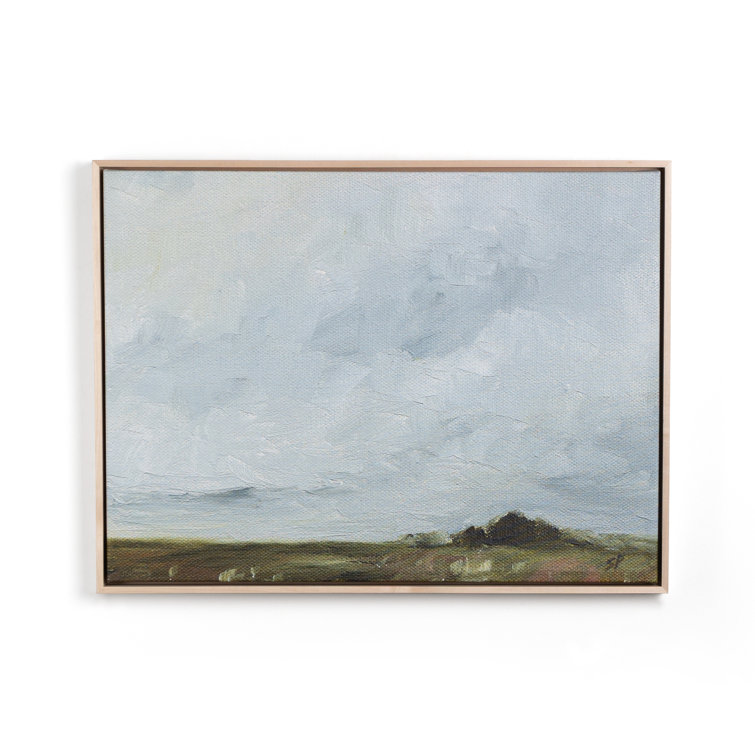 Farmland Landscape Canvas Print with Natural Maple Frame