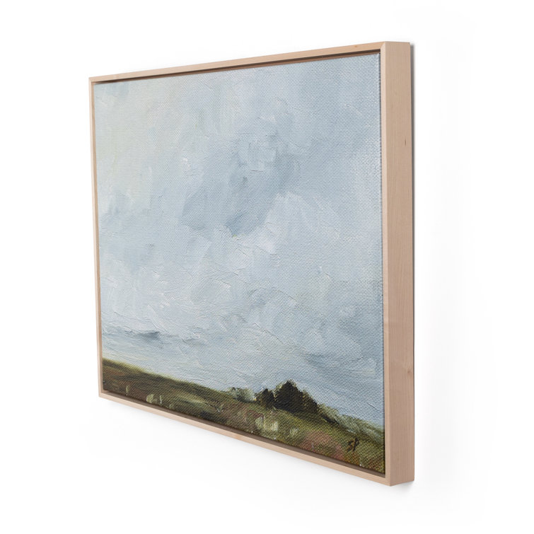 Farmland Landscape Canvas Print with Natural Maple Frame