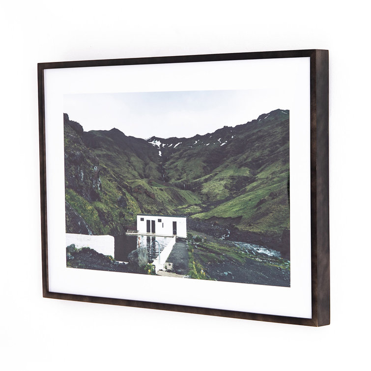 Iceland Swim Landscape Print in Black Frame