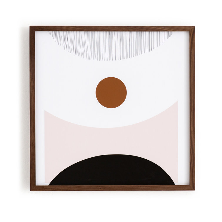 Modern Geometry Walnut Framed Canvas Print, 24" x 24"