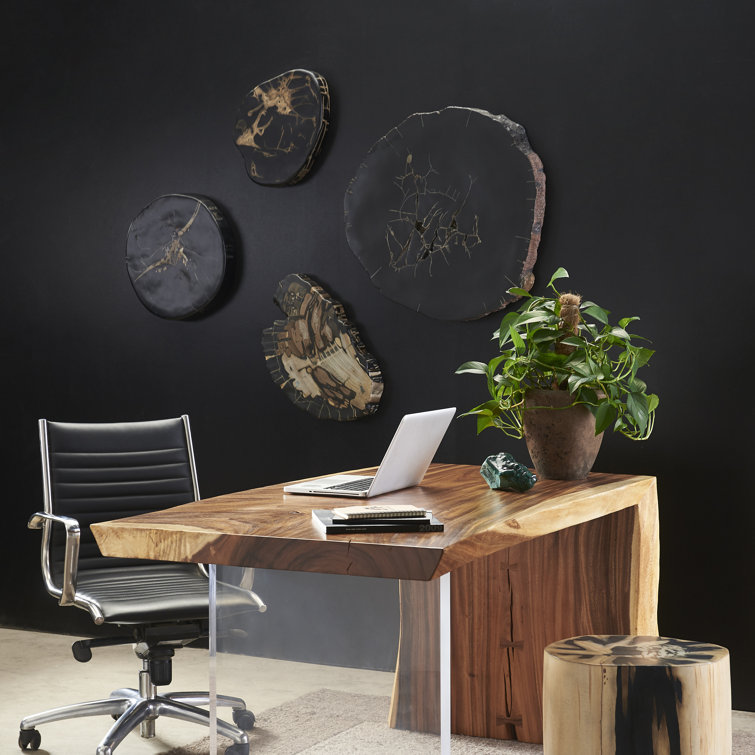Natural Wood and Acrylic Home Office Desk