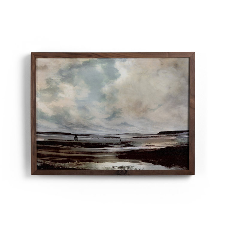 Large Walnut Framed Coastal Canvas Print