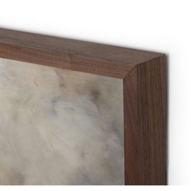 Large Walnut Framed Coastal Canvas Print