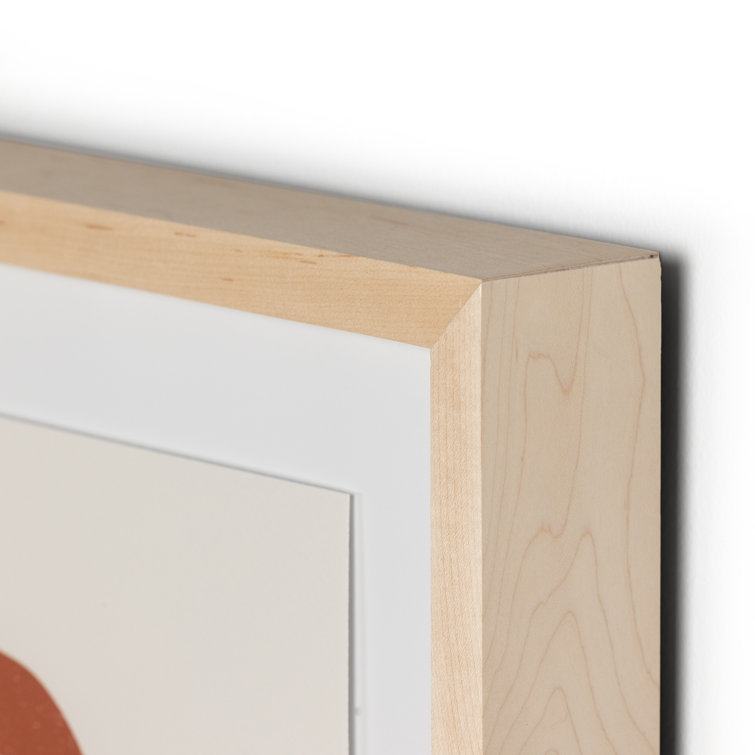 Terracotta Abstract Framed Canvas Print in Black Maple Finish