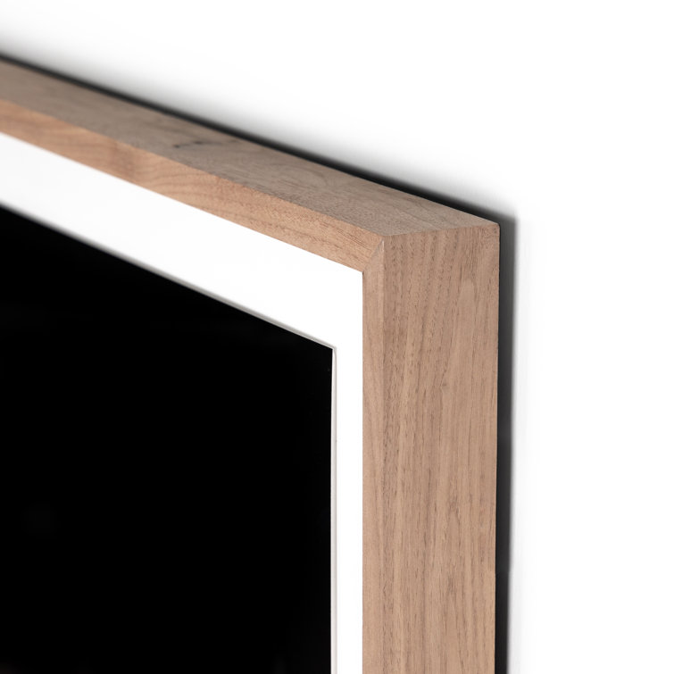 Escape I Black Floral Poster with Walnut Frame