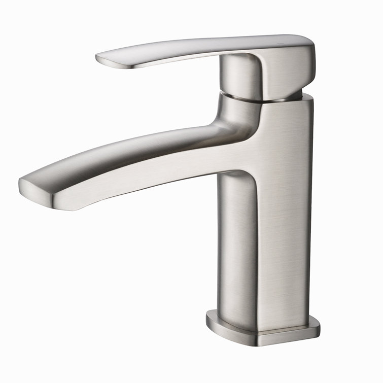 Brushed Nickel Single Hole Modern Bathroom Faucet
