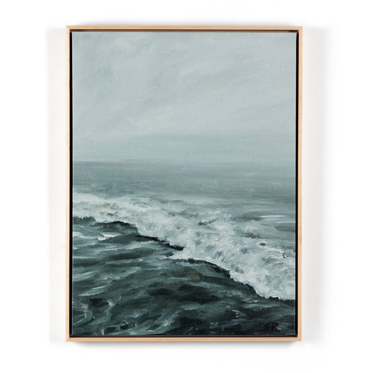 Morning Waves 48" x 36" Natural Maple Framed Canvas